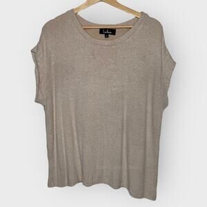 Lulus Small Brown Dolman Top Crew Neck Relaxed Fit Quiet Luxury Essential Chic